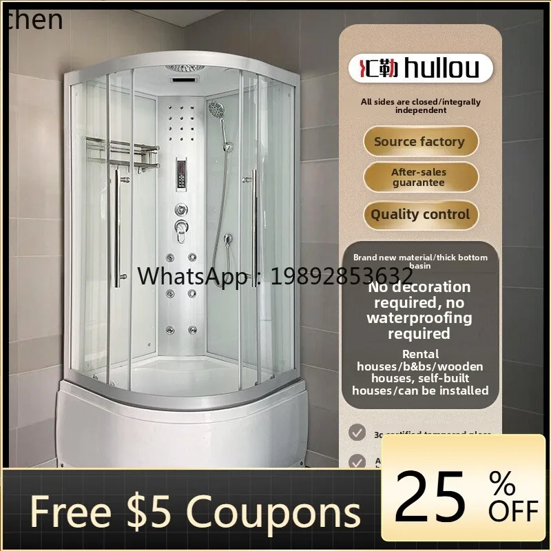 

Интегрированная душевая кабина P30 с вентилятором, высоким умывальником, закрытой стеклянной перегородкой и зонированием для сухой и влажной зон.