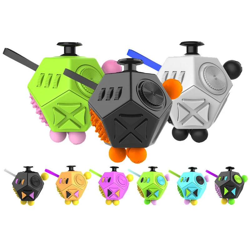12-stronna kostka Fidget Cube Zabawki sensoryczne łagodzą stres i lęk Kostka przeciw depresji dla dzieci i dorosłych z ADHD ADD OCD Autyzm