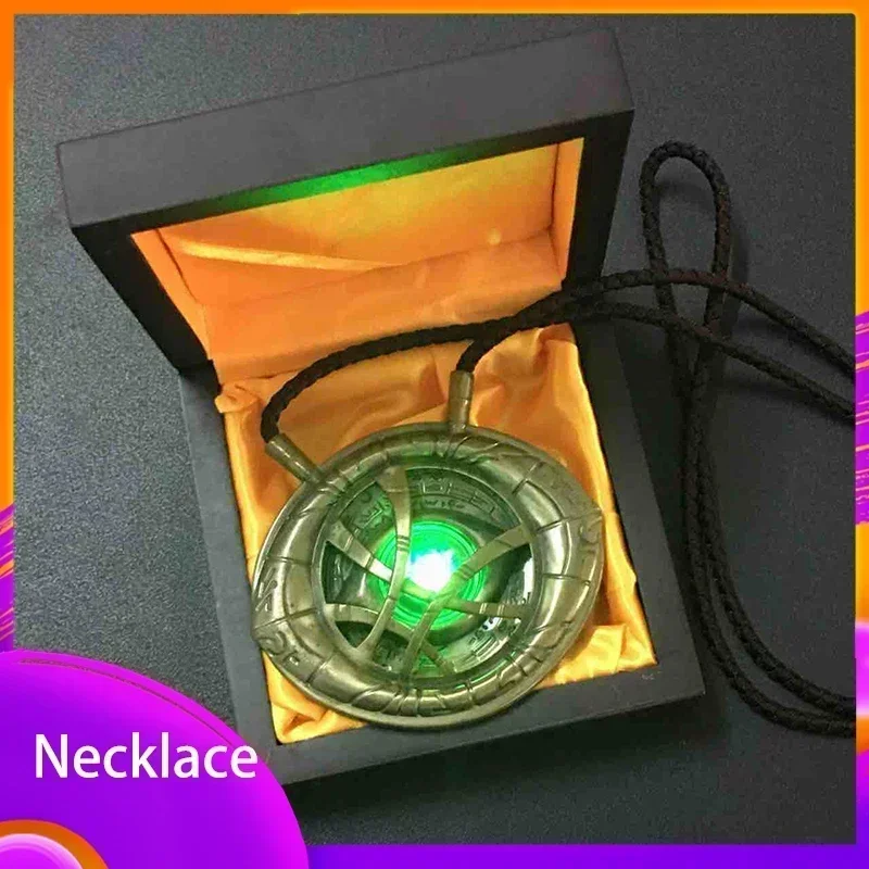 Dr. Strange Eye Of Agamotto Necklace Action Figure Cosplay Prop Alloy Model Toys Collection Decoration Birthday X-Mas Gifts Kid