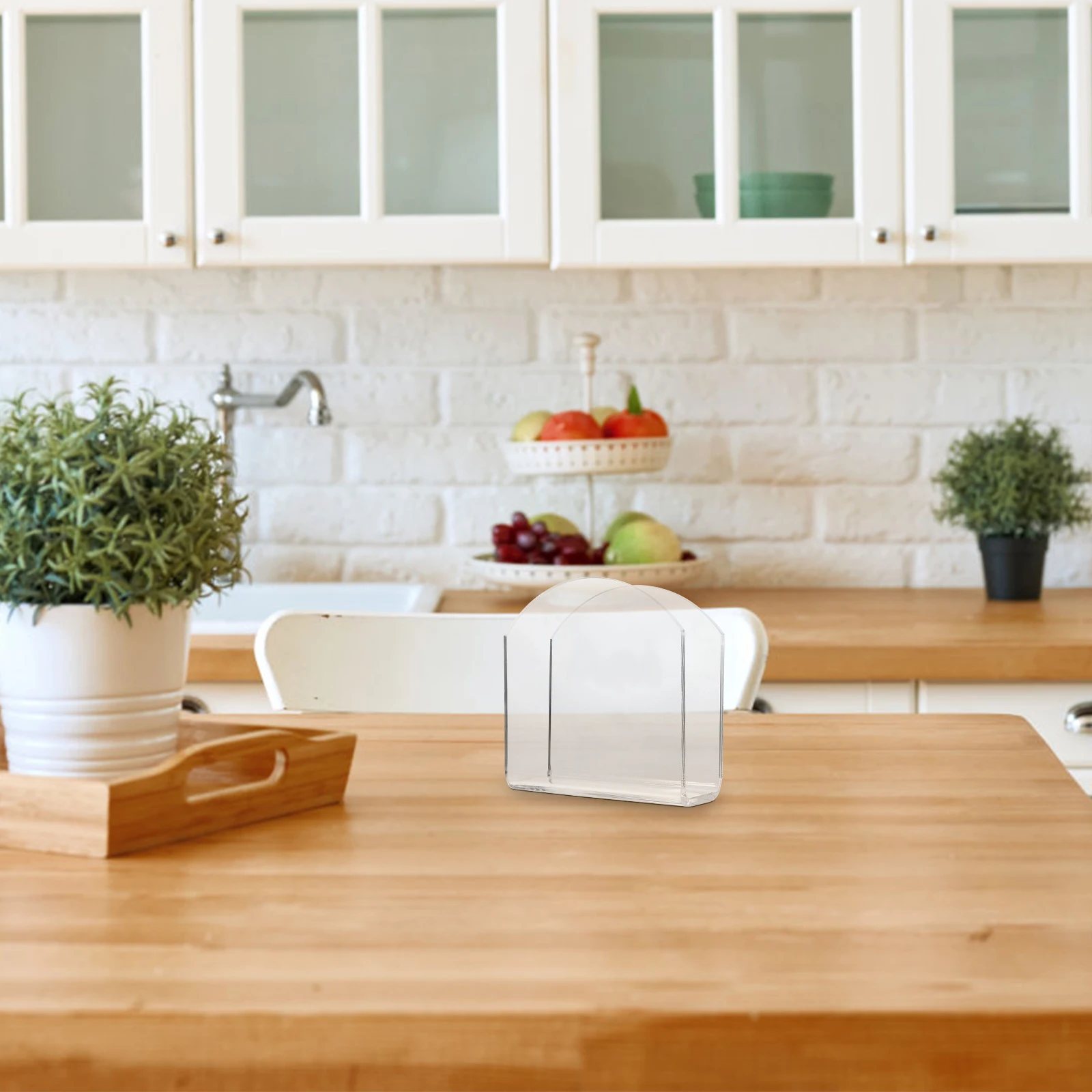 

Acrylic Napkin Holder Transparent 1PC Freestanding for Home Kitchen Café Tissue Storage Rack Paper Towel ganizer Household