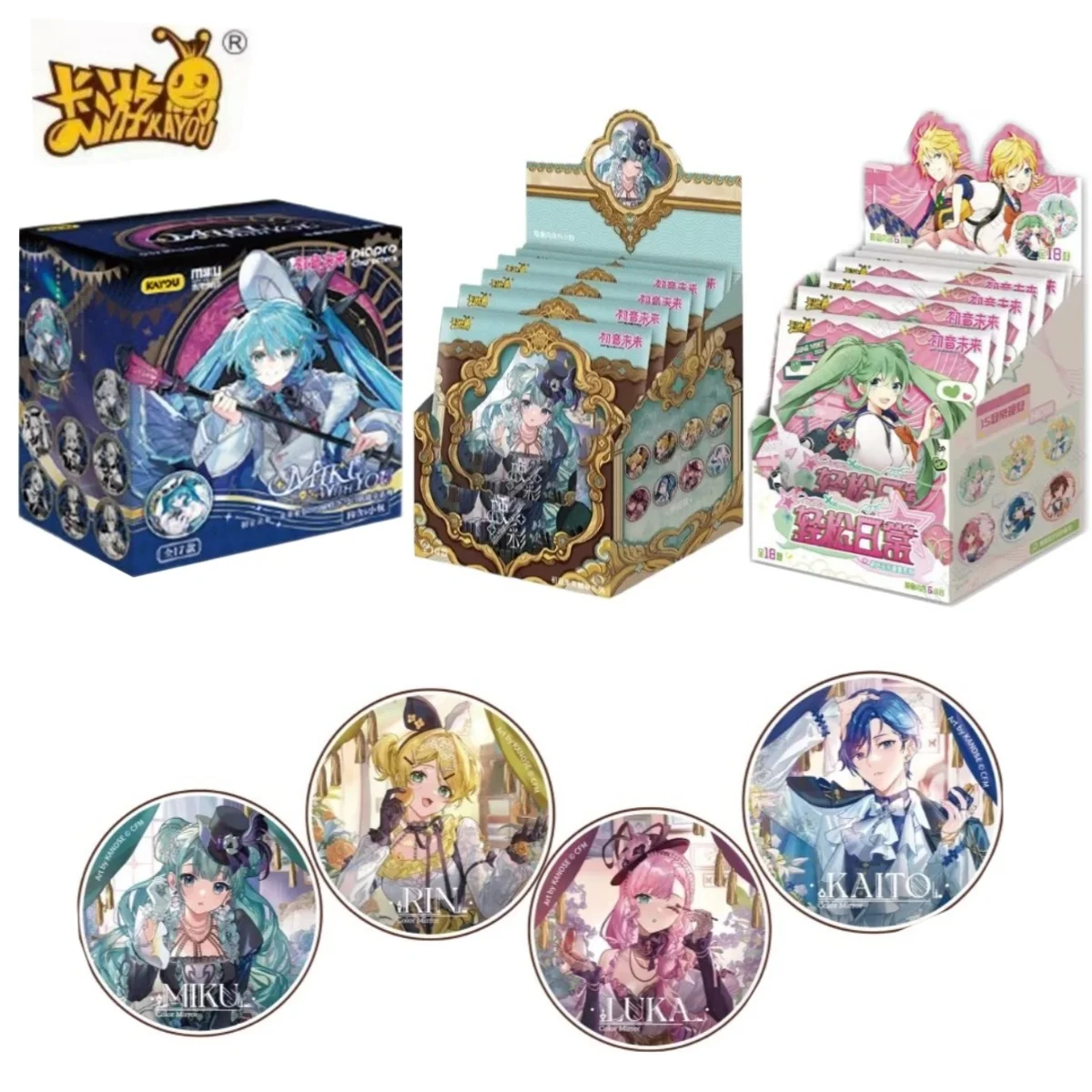 KAYOU Genuine Hatsune Miku Badge Series Yingcai /relaxed Daily Badge Anime Peripheral Collection Kid's Toys Holiday Gifts