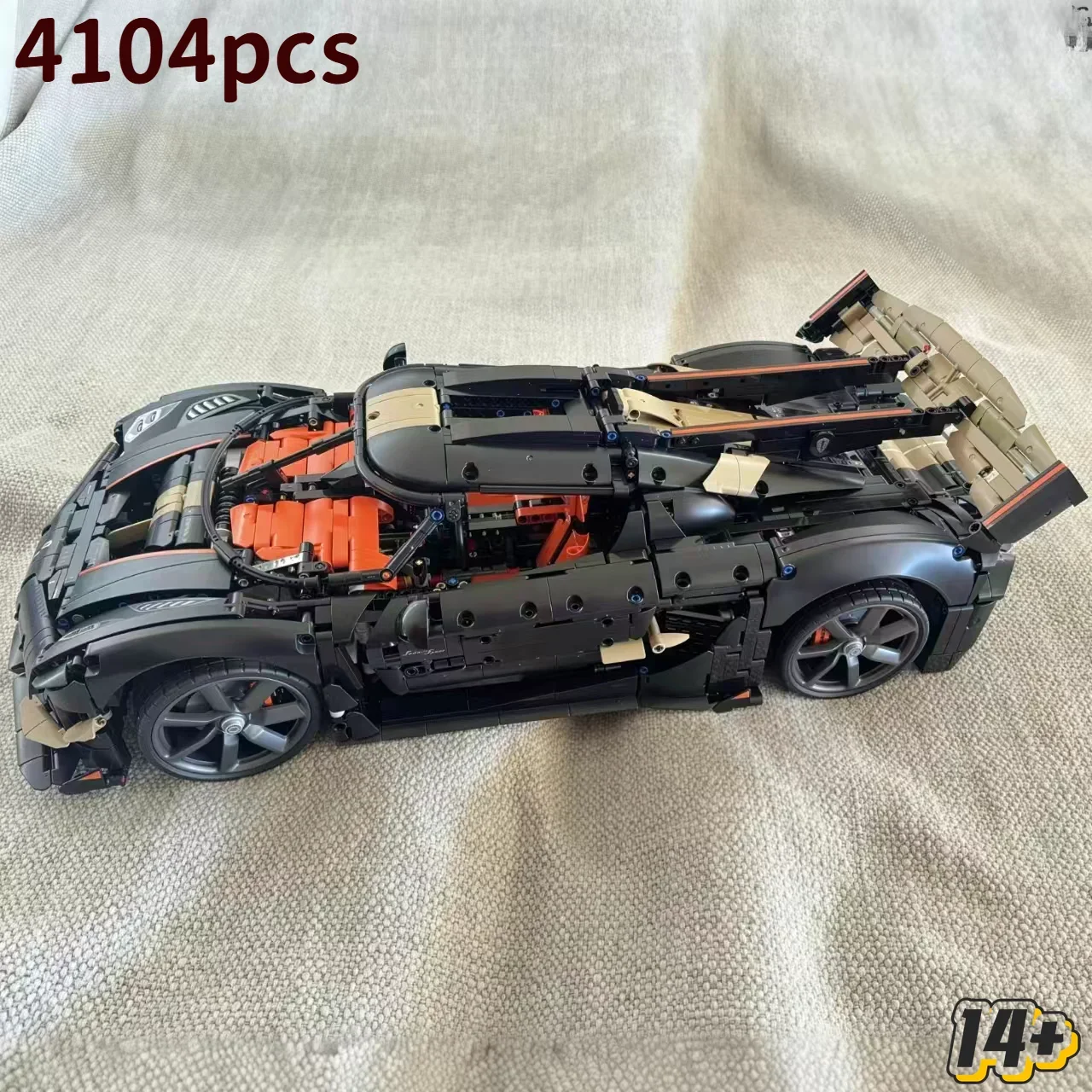 4104 PCS New V8 Track Edition High Performance Hypercar Model, Technical Building Blocks Toy, Birthday Gift for Adults