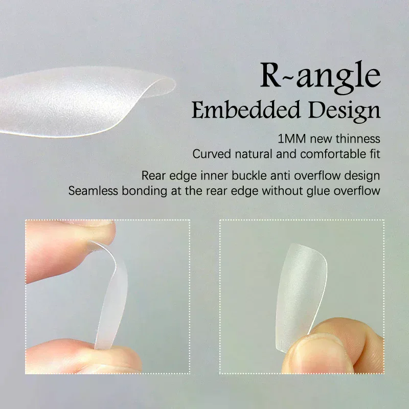 100Pcs/Box Matte Fake Nails NO Polishing Press On False Nails Medium Short Design High Matt Soft Gel Nail Tips For Extension