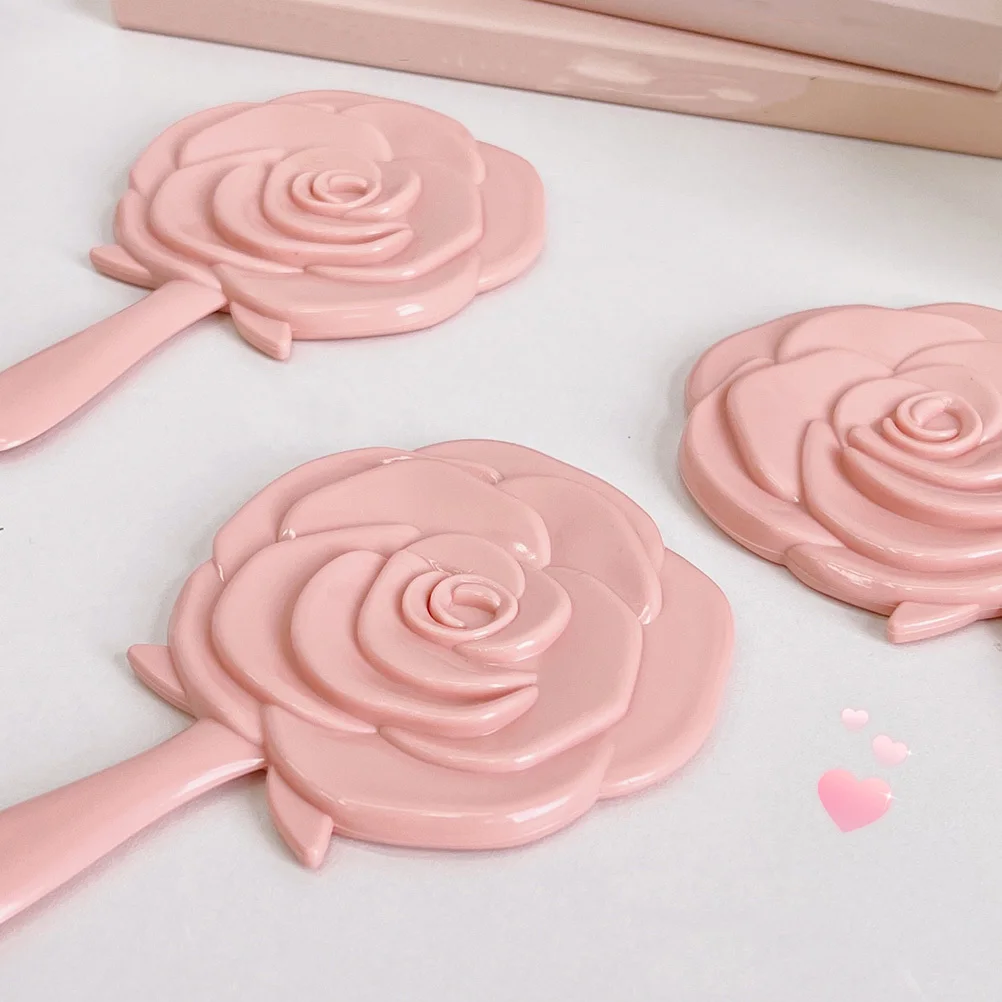 

2Pcs Handheld Makeup Mirror Stylish Durable Portable Mirror Perfect Travel Vanity Accessory Unique Makeup Mirrors