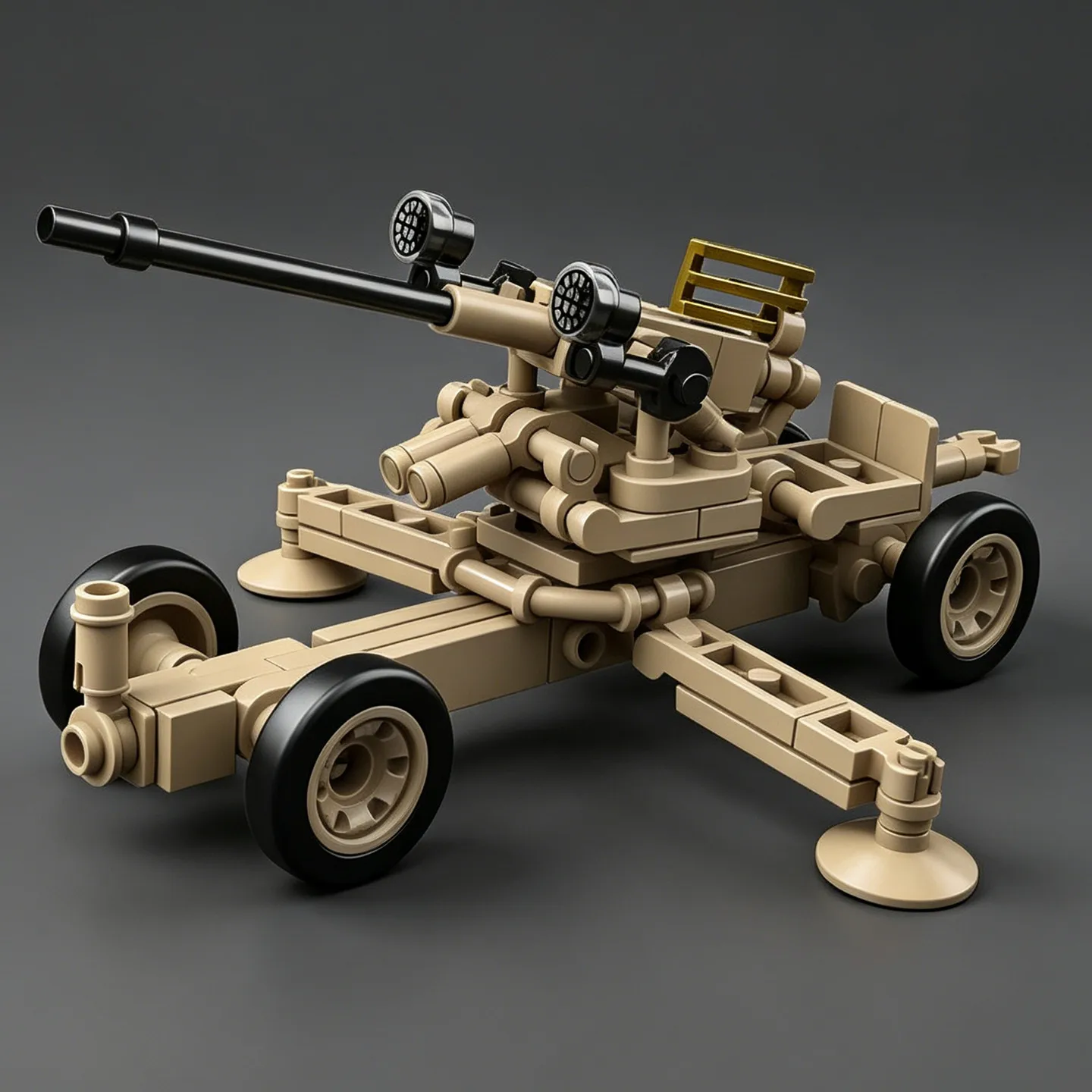 

MOC Figurine BOFORS 40 MM L/60 MORRIS CDSW 6X4: Swedish Army Bofors 40mm Anti-Aircraft Gun Building Blocks Toy Car