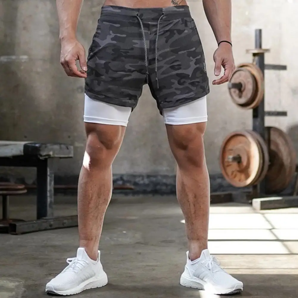 Running Shorts Men Gym Sports Shorts 2 In 1 Quick Dry Workout Training Gym Fitness Jogging Short Pants Summer Men Shorts