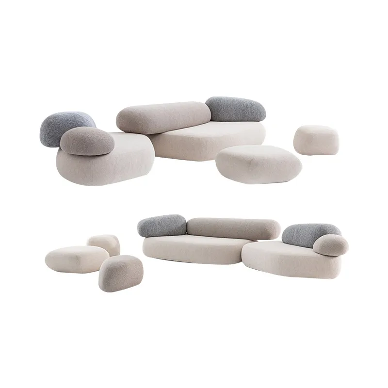 

Fabric sofa designer beauty salon reception area creative special-shaped rock curved sofa combination