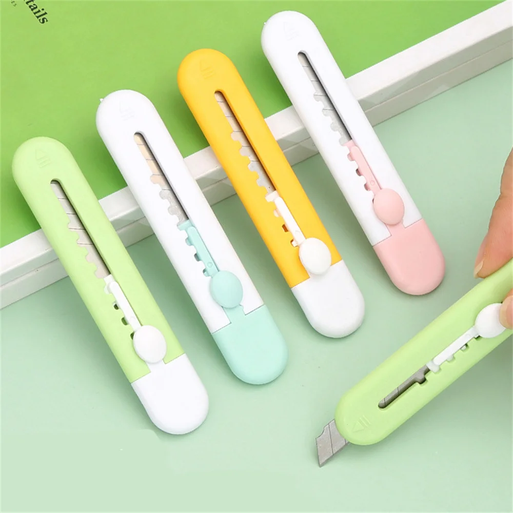 Cute Cartoon Mini Utility Knife Retractable Portable Letter Opener Home Office School Student Art Stationery Cutting Supplies