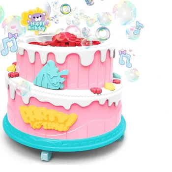 Electric flashing music automatic bubble machine electric children&#x27;s cake bubble machine toy children&#x27;s girl toys birthday gift