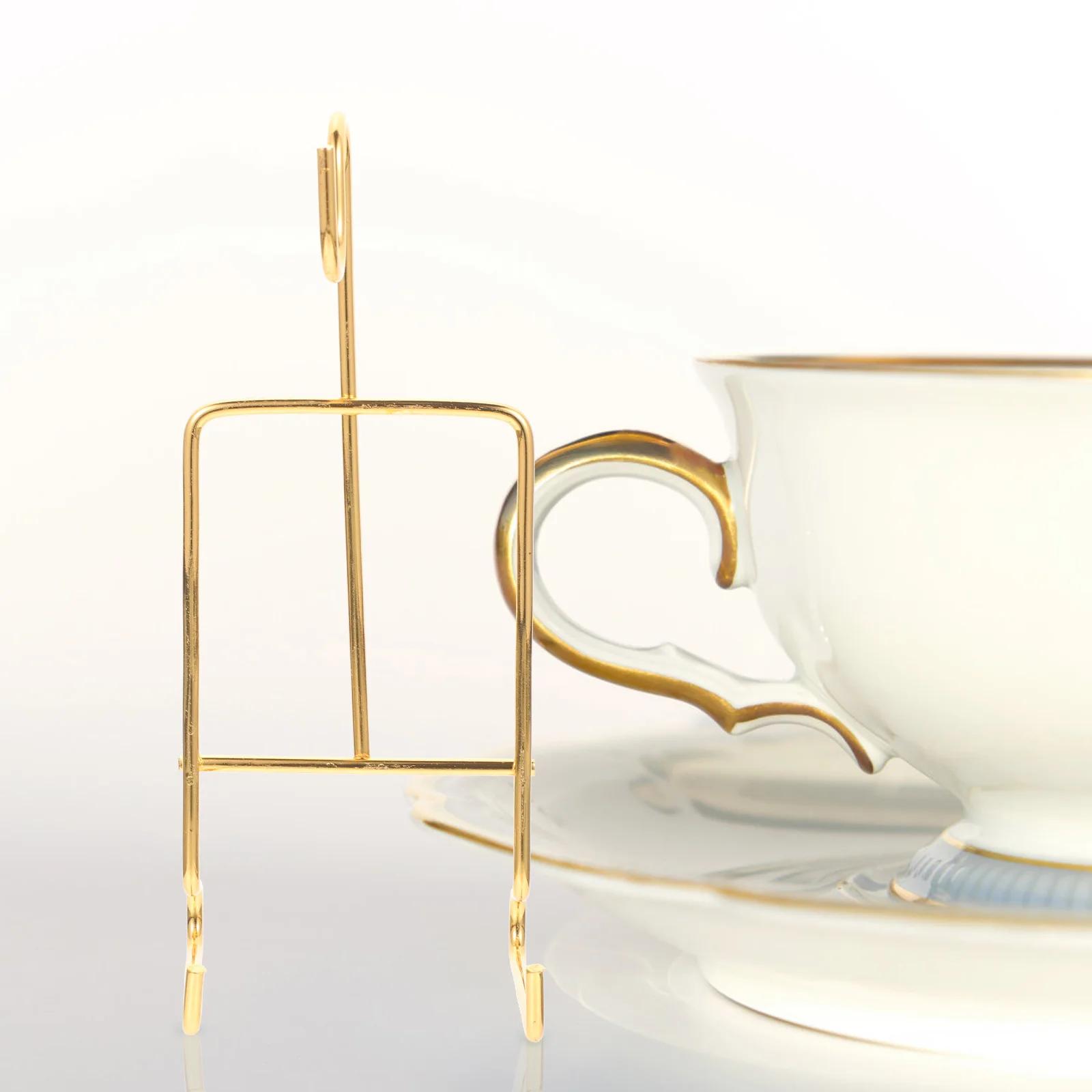 

2Pcs Metal Plate Display Rack Stable Iron Organizer for Home Wedding Housewarming Gifts Plate Stand Iron Display Stand