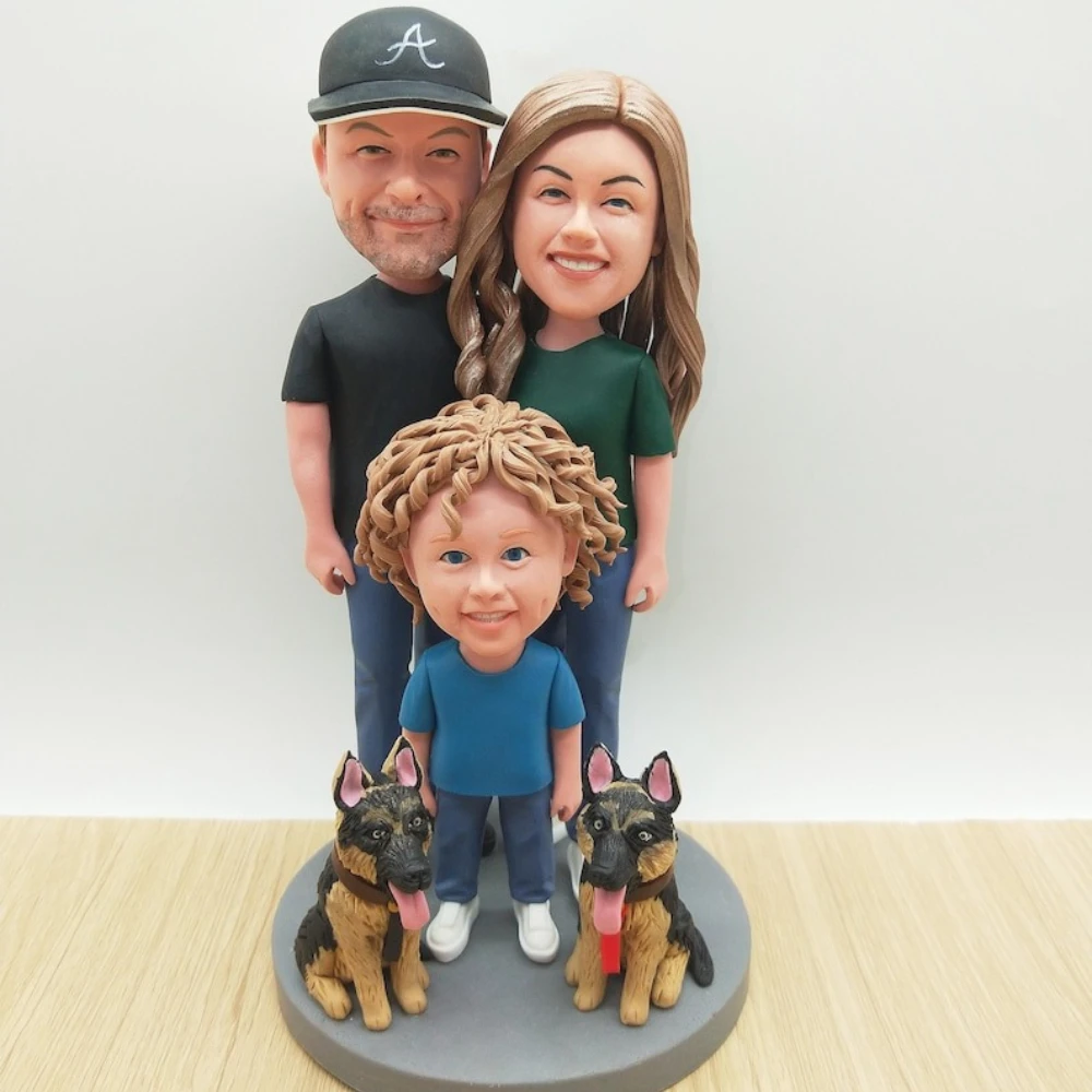 

Handmade Custom Bobble Head Bobblehead Handmade Clay Figurine Gift for Him Her Couple Wedding Birthday Anniversary Art
