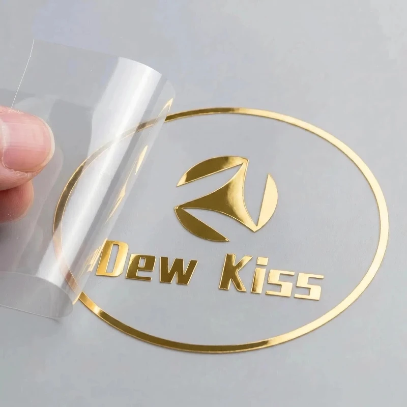 50 Stück personalisierte Aufkleber mit Logo, glänzendes Gold, individuelle Aufkleber, Design, 3D-UV-DTF-Transferaufkleber, Hochzeitsetiketten, Firmenmarkenname