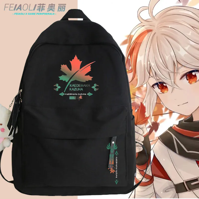 

Game cos Kaedehara Kazuha Fashion Shoulder Bags Ancient Style Backpack Genshin Impact School Bag Student Casual Large Capacity