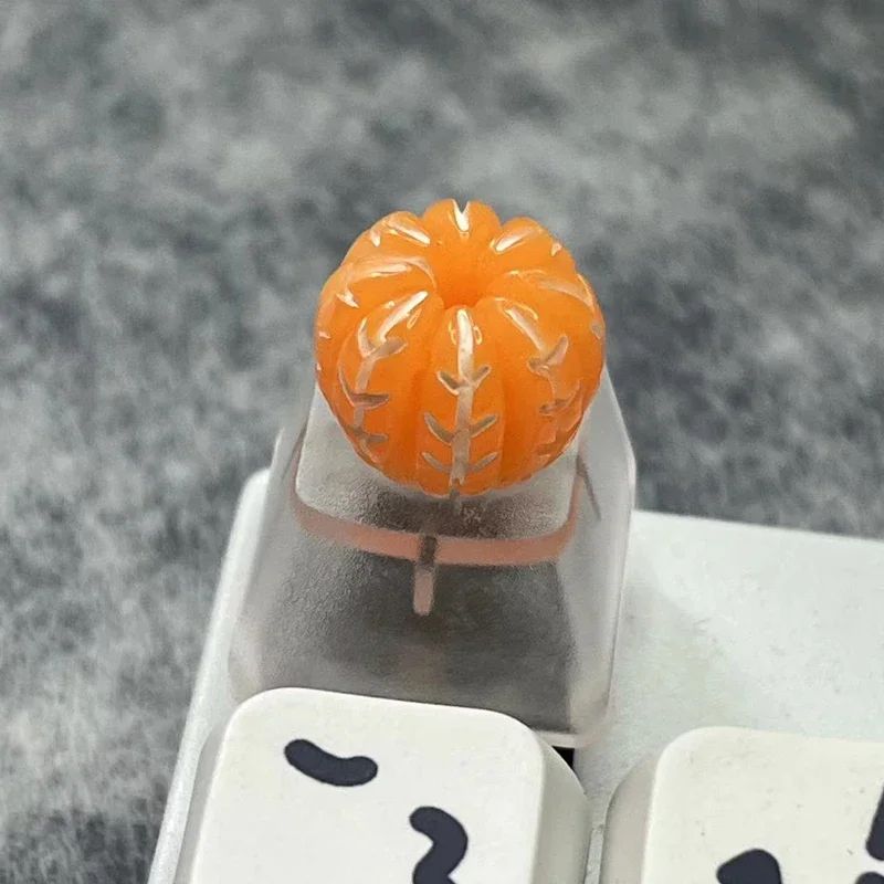 Corte de fruta laranja tampa chave transparente criativo personalizado 3d diy eixo cruz teclado mecânico r4 esc chave boné