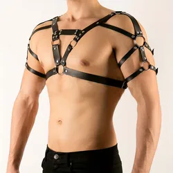 New Fetish Gay BDSM Bondage Men Sexy PU Leather Harness Male Lingerie Adjustable Sexual Body Punk Style Belts Harajuku For Adult