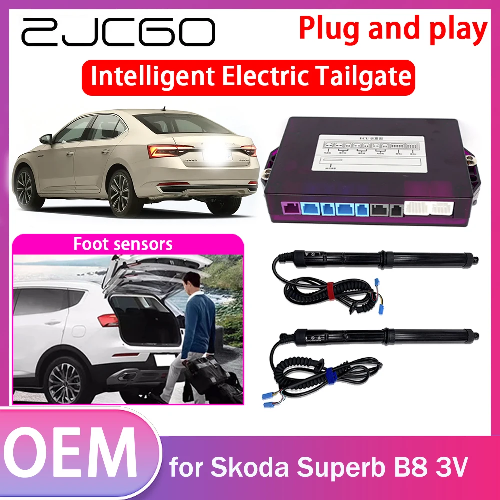 ZJCGO Electric Tailgate Lift Drive Trunk Opening Tail Gate Lift Soft Close for Skoda Superb B8 3V 2015~2023