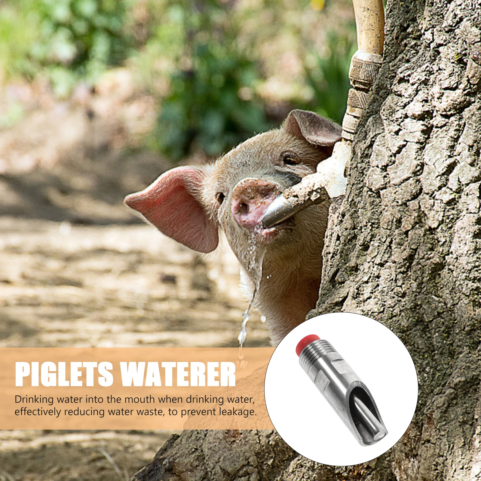 

10pcs Pig Waterer Stainless Steel Drinking Tools Automatic Dispenser Polyethylene Activated Livestock Trough Feeder