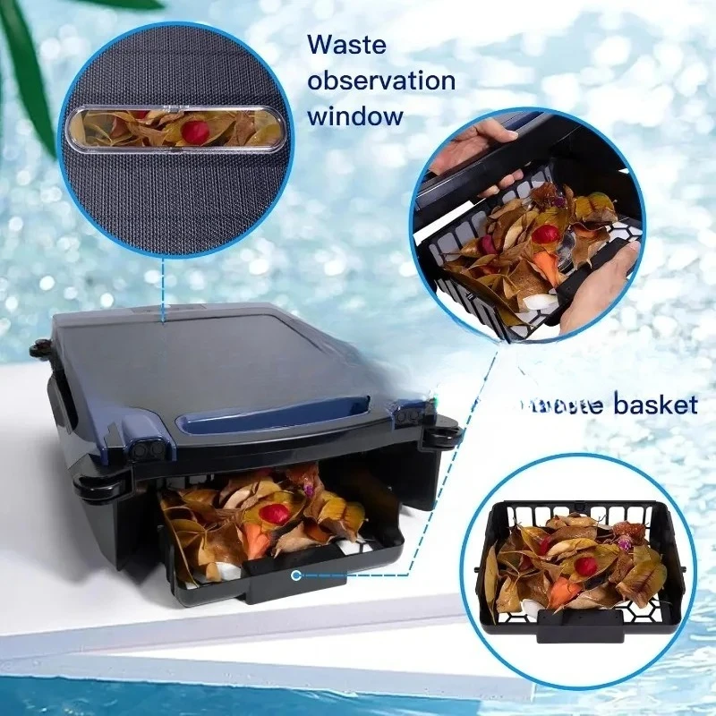 Upgrated Large Solar Pool Cleaner Robot With Remote & APP Control, Pool Skimmer With Dual Charging Modes, Automatic Pool Cleaner