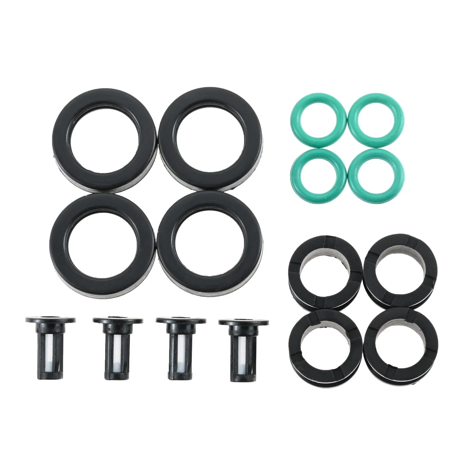 4 Sets Auto Fuel Injector Kit Filters Grommets O-rings Seals for Suzuki GSXR 600 750 1000 Hayabusa GSX1300, 15710-24F00