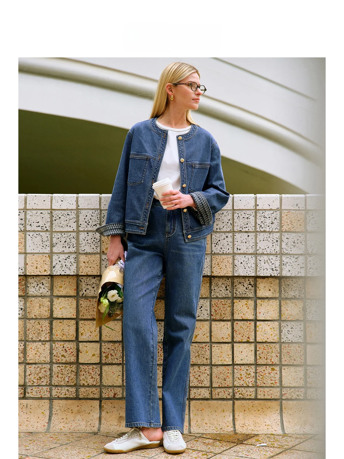 

Повседневные джинсы прямого кроя с принтом для женщин, весна-осень, синие, слегка эластичные, с завышенной талией