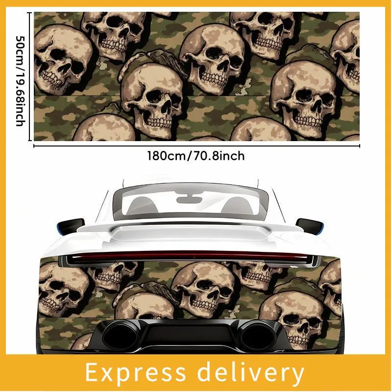 

1 Large Military Camouflage Skull Skull Vinyl Sticker - Self Adhesive Waterproof Decal with Realistic Horror Bone Structure,