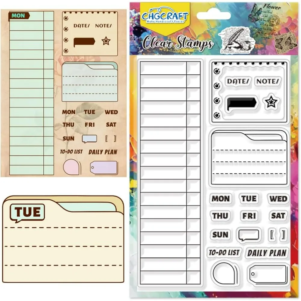 Transparenter Stempel für Datums, Tisch, transparente To-Do-Liste, Kunsthandwerk, Zeitplan, Stempel für DIY, Scrapbooking, Fotoalbum, dekorative Kartenherstellung