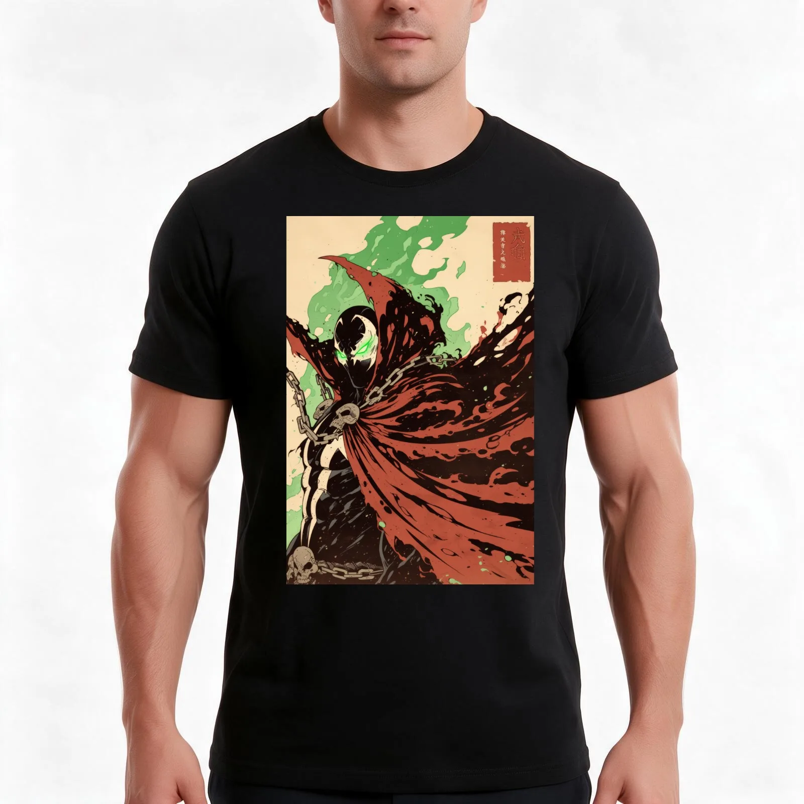Hellish Spawn Antihero T-Shirt, Summer Casual Cotton Tee, Oversized Streetwear Tops, Vintage Graphic Print, Unisex Men Women