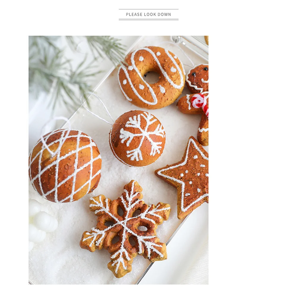 مجموعة زينة عيد الميلاد الرغوية الصديقة DIY مكونة من 6 كرات تتميز بكرة رجل ندفة الثلج على شكل نجمة كوكي لتزيين شجرة العطلات