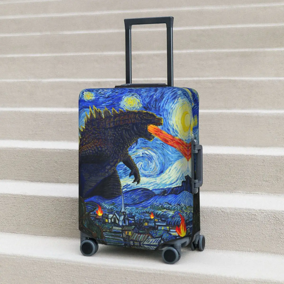 

Godzilla Suitcase Cover Flight Elastic Luggage Case Cruise Trip Protection