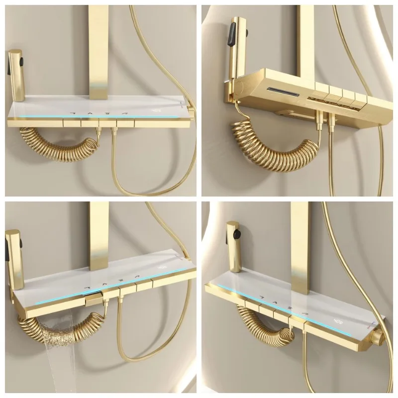 Hand-held rain shower head with filter, high-pressure water-saving wall-mounted, suitable for modern bathroom apartment toilets