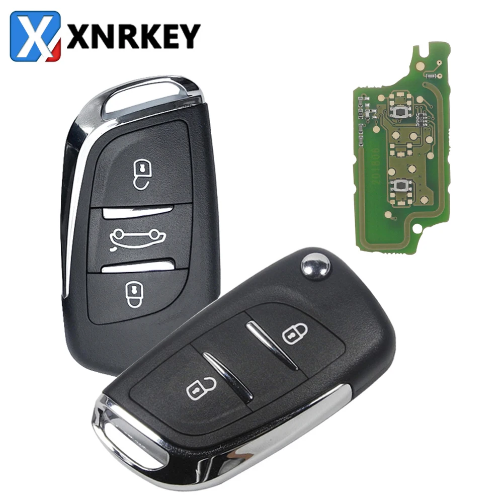 

XNRKEY 2/3 Buttons Modified Flip Car key for Peugeot Partner 307 308 407 408 3008 ASK 433MHz PCF7961 HU83/VA2 CE0536 Remote key