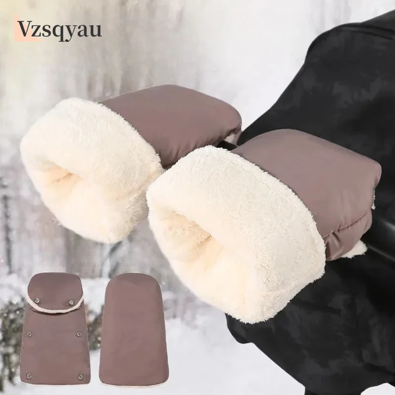 Waterproof Warm Mittens Windproof Pram Hand Muff Split Baby Cart Bike Hand Gloves Stroller Accessories Universal Stroller Gloves