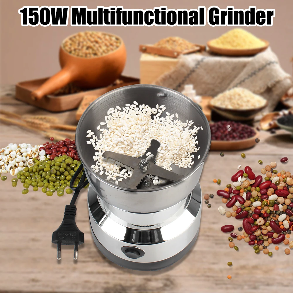 Molinillo de café eléctrico para el hogar, molinillo de granos, máquina de cocina, picadora de café multifuncional, cuchillas, nueces, frijoles, especias, licuadora