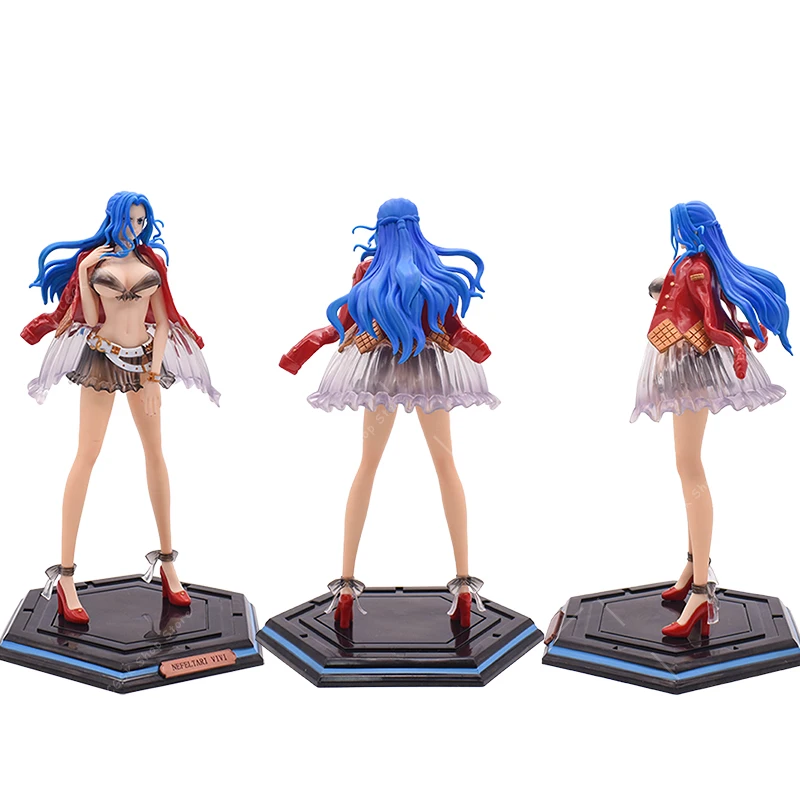 Bandai One Piece Figuur Nefertari Vivi Sexy Anime Beeldje Blauw Haar Staande Vivi Model Pvc Actie Pop Speelgoed Decoratie Gift