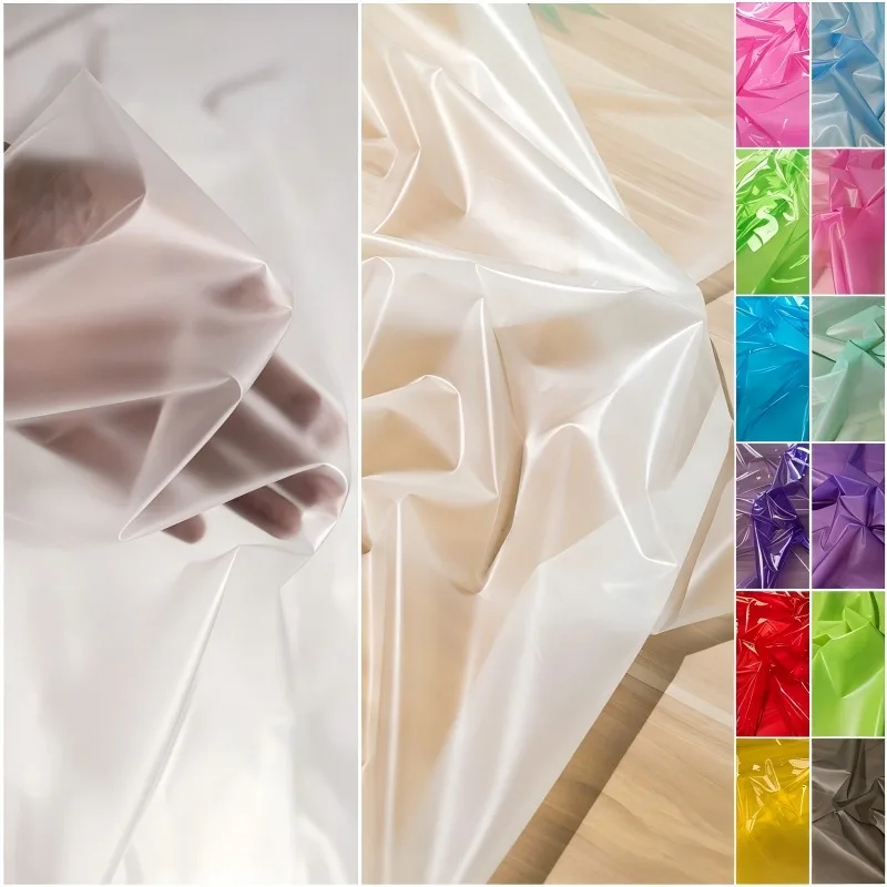 Colorful Matte Frosted Transparent TPU Fabric Waterproof Windproof Cloth For Raincoat Windbreaker DIY Garment Sewing Material