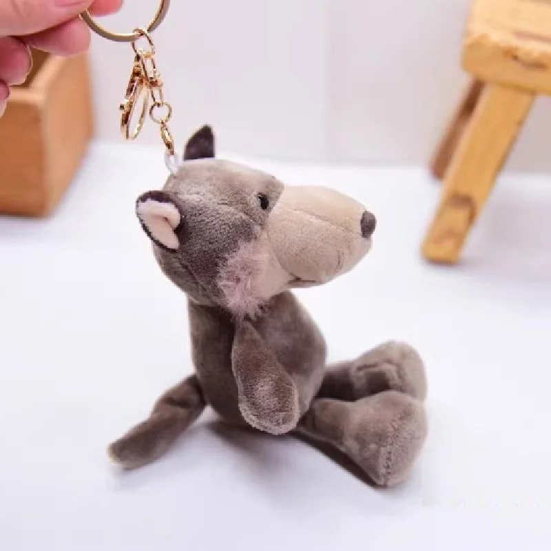 NICE Wolf Woody Pendant Bag Decoration Key Chain Germany Zoo Plush Toy Stuffed Doll Cartoon Forest Animal Model Boy Girl Gift