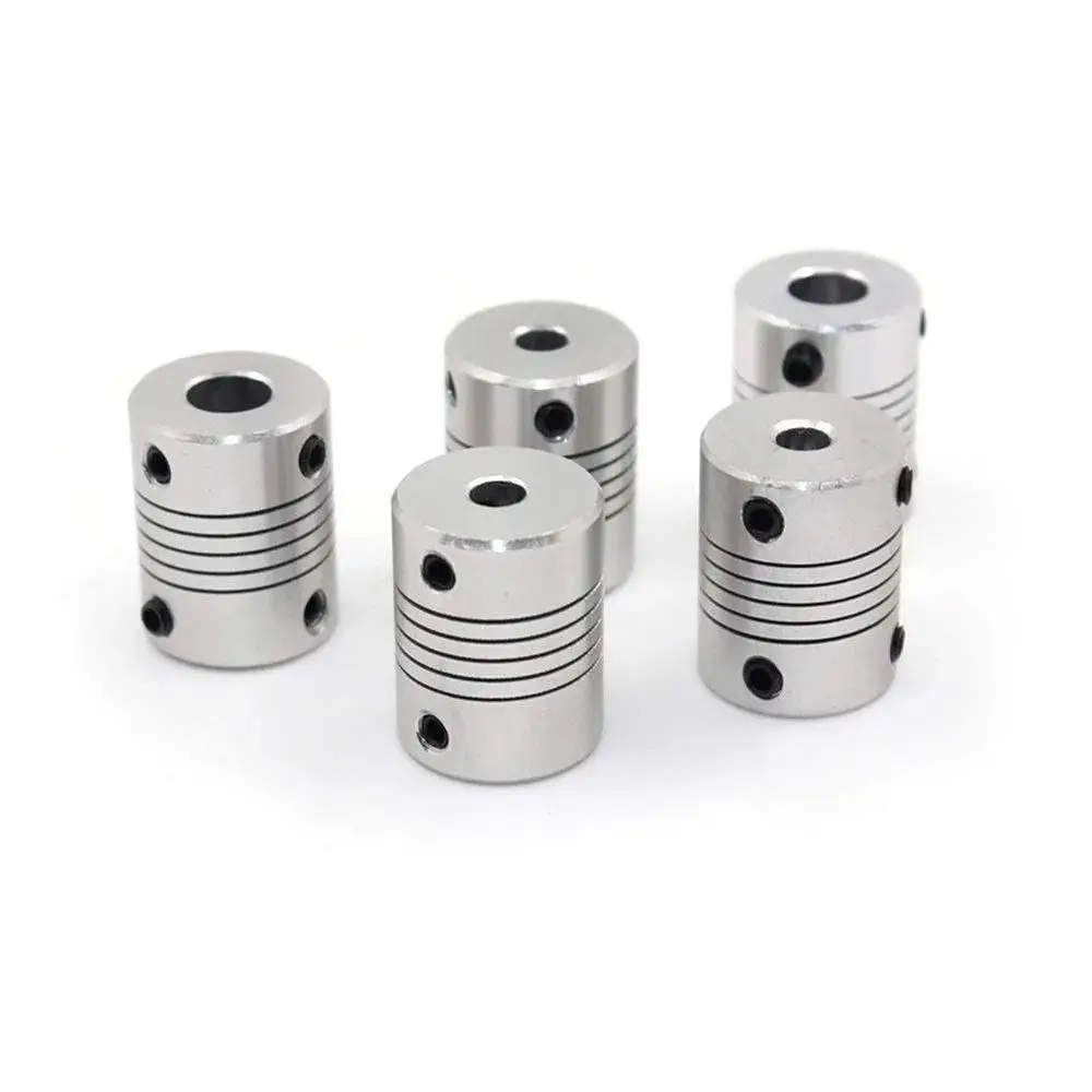 1Pcs D19xL25 Flexible Shaft Coupling Aluminum Alloy 3-10mm Bore Stepper Motor Coupler Z-Axis Elastic Flexible Encoder Coupling