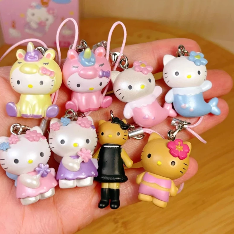 

В наличии: Декоративная цепочка для телефона «Русалка», серия «Фантазия» с Китти, черный кожаный брелок-подвеска с длинными ножками, мини-кукла, праздничный подарок