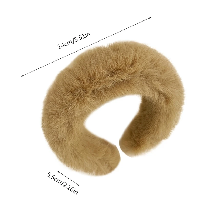 Opaska ze sztucznego futra PlushHair Hoop PlushHeadband opaska do pielęgnacji skóry z pałąkiem na głowę