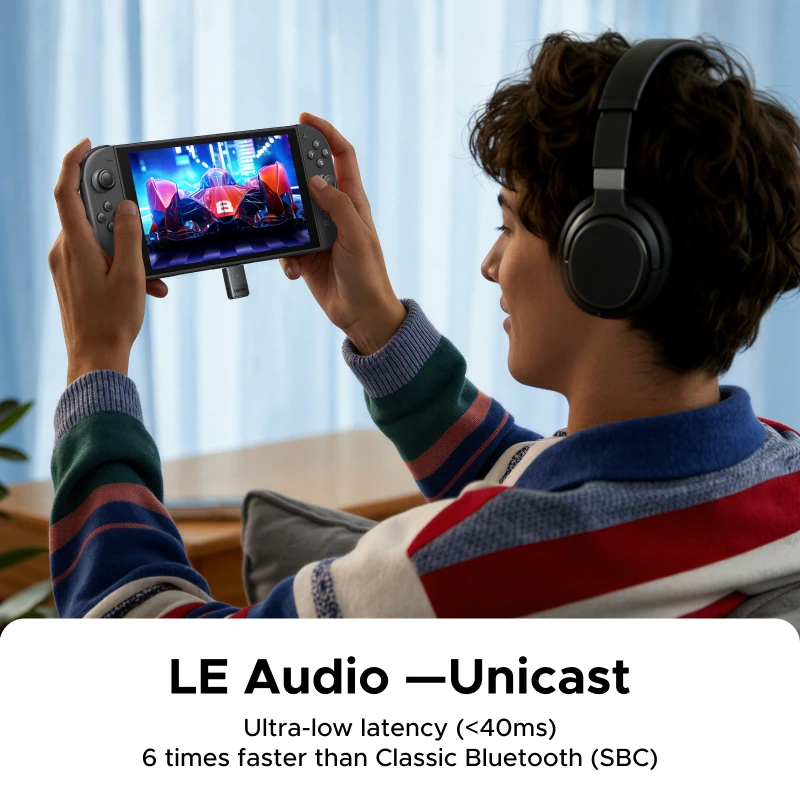 USB-C Bluetooth 6.0 Adapter with aptX & LE Audio for PS5/PC