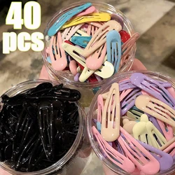 24-40Pcs/pack Colors Hair Clips For Women Girls Fashion Solid Kids Hair Accessories Snap Metal Barrettes Hairpins Clip Bobby Pin