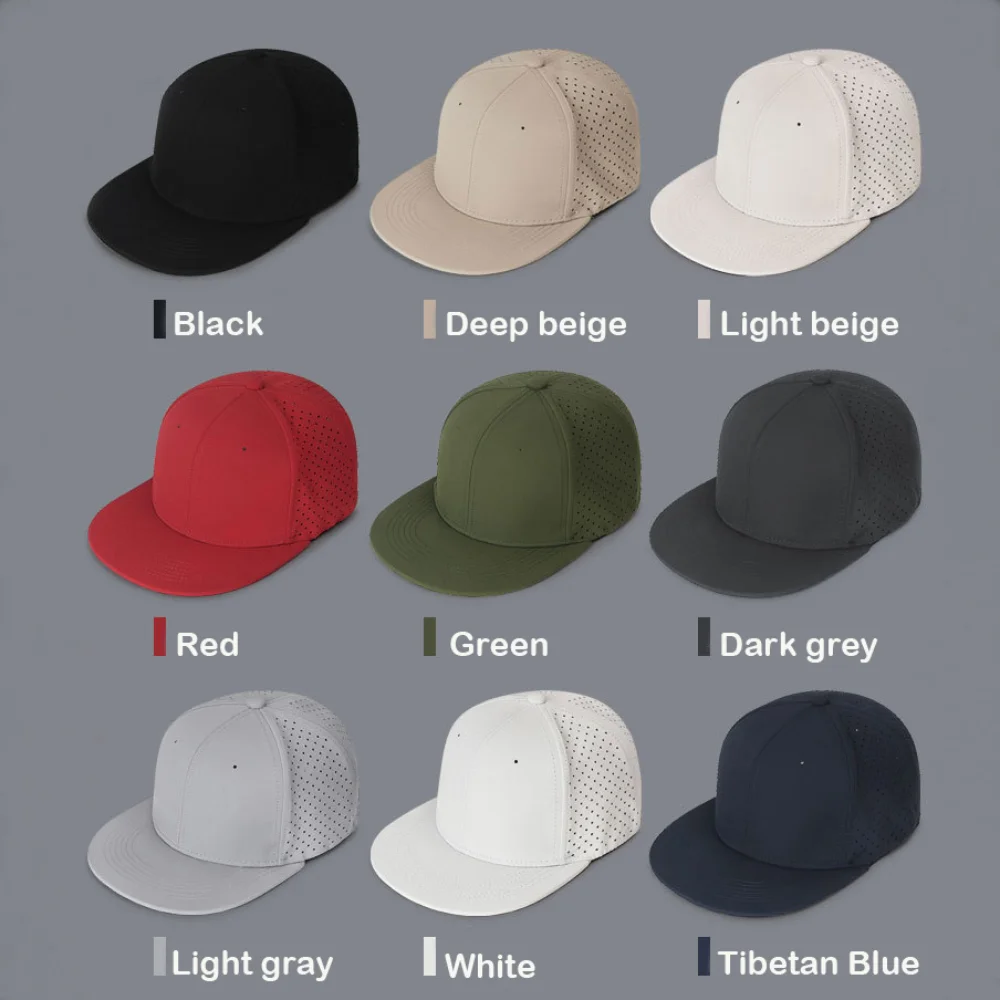 High Quality Full Closed Mens Baseball Cap 6 Panels Solid Trucker Hat Causal Breathable Flat Brim Stretchy Caps