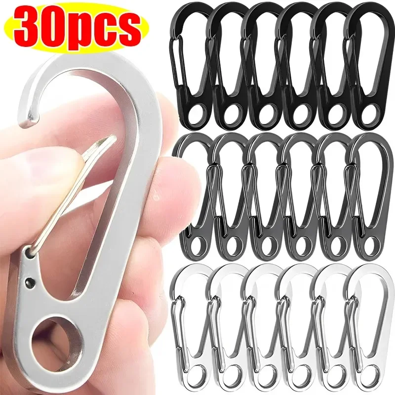 10/20/30pcs Lobster Clasp Buckle Keychian Mini Carabiners Outdoor Camping Hiking Buckles Alloy Spring Snap Hooks Keychains Tool