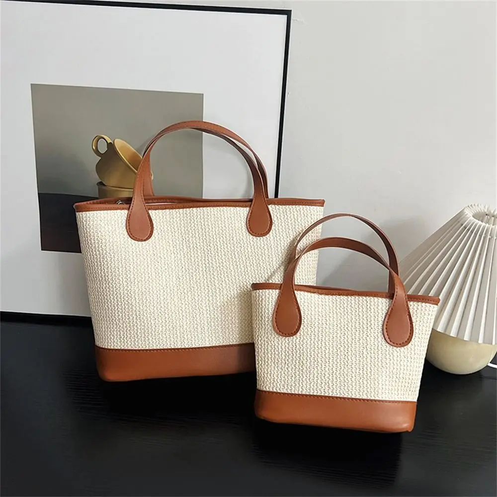 

Cute Woven Shoulder Bags Rattan Large Capacity Straw Bag Handmade Braid Tote Bags for Summer Beach