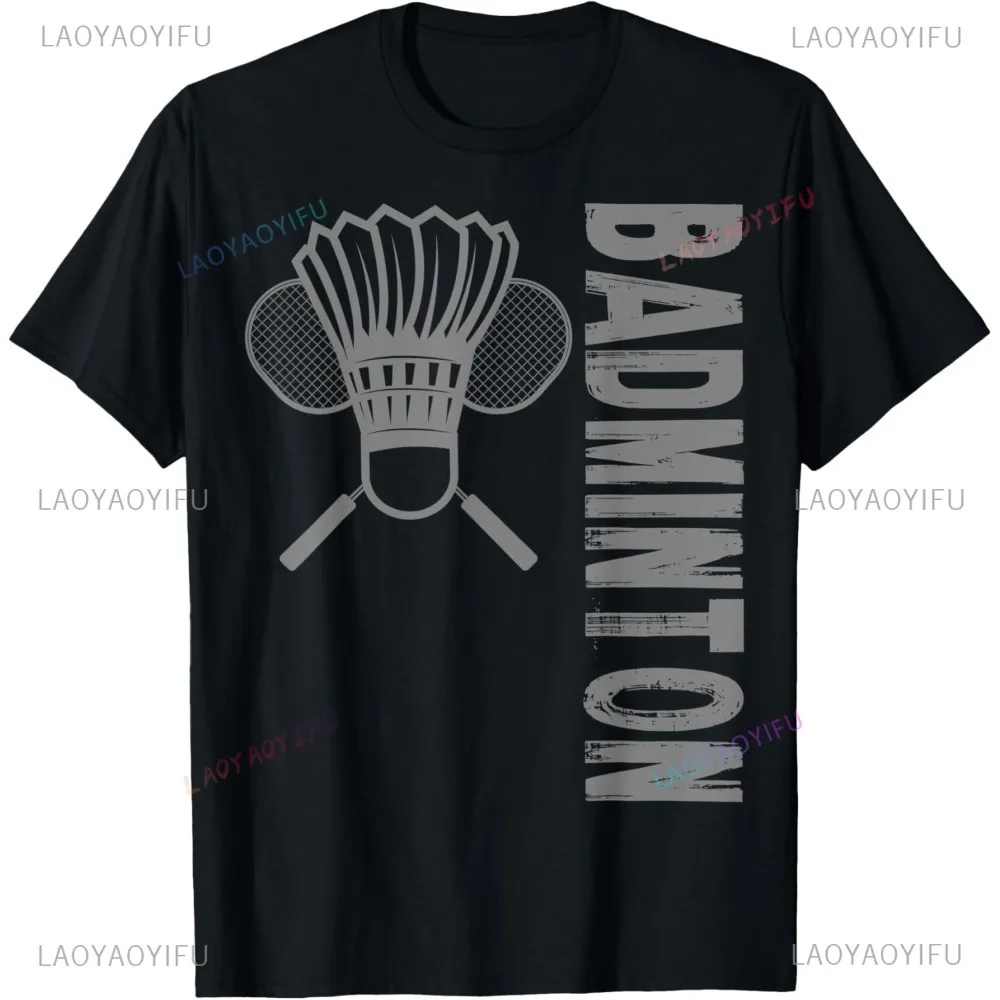 Vintage Style Graphic Printed Sports Badminton Player T-Shirt Casual Fashion Loose Streetwear Man Tshirt Hip Hop Hipster Tees