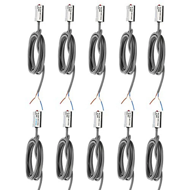 

Premium-10Pcs Air Cylinder Magnetic Sensor Switch, CS1-F DC/AC 5-240V Adaptable For SC/SI/SU/MI/JSI Type Pneumatic Cylinder