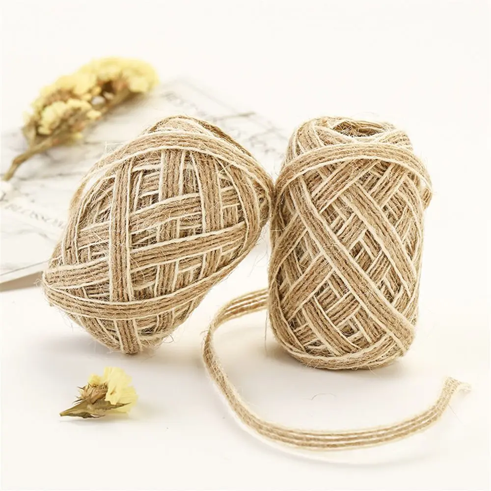 5/10M/Roll 0.5mm Natural Party  Lace Rustic Jute Burlap Rolls Fish Silk Rope Hessian Ribbon Trims Tape