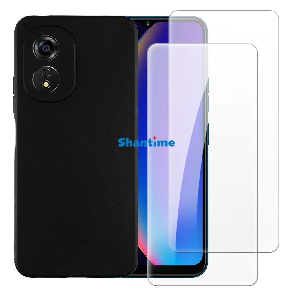 Funda blanda + paquete de 2 protectores de pantalla de vidrio templado para Coolpad Daguan 40s protección de cuerpo completo