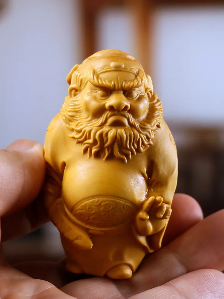 Wood Carving of Heavenly Master Zhong Kui Subduing Demons Eliminating Demons