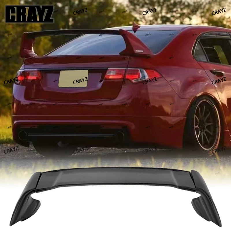 For Honda Acura TSX Sedan Accord 2009 2010 2011 2012 2013 2014 MUGEN Style High Quality ABS Plastic Unpainted Rear Spoiler view 3